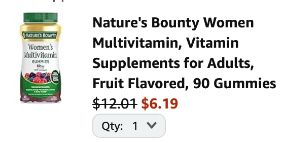 vitamins Amazon receipt