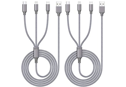 Multi Charging USB Cable 2-Pack