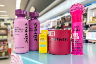 five beauty products on shelf