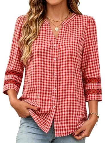 Women's 3/4 Sleeve V-Neck Top