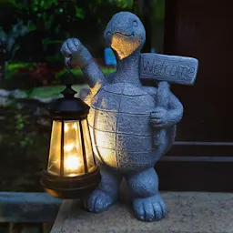 Solar Turtle Garden Statue