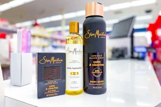 sheamoisture soap, body oil, and body wash in walgreens