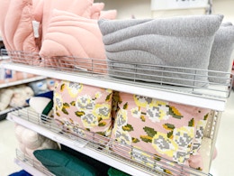 throw pillows sitting on a target shelf