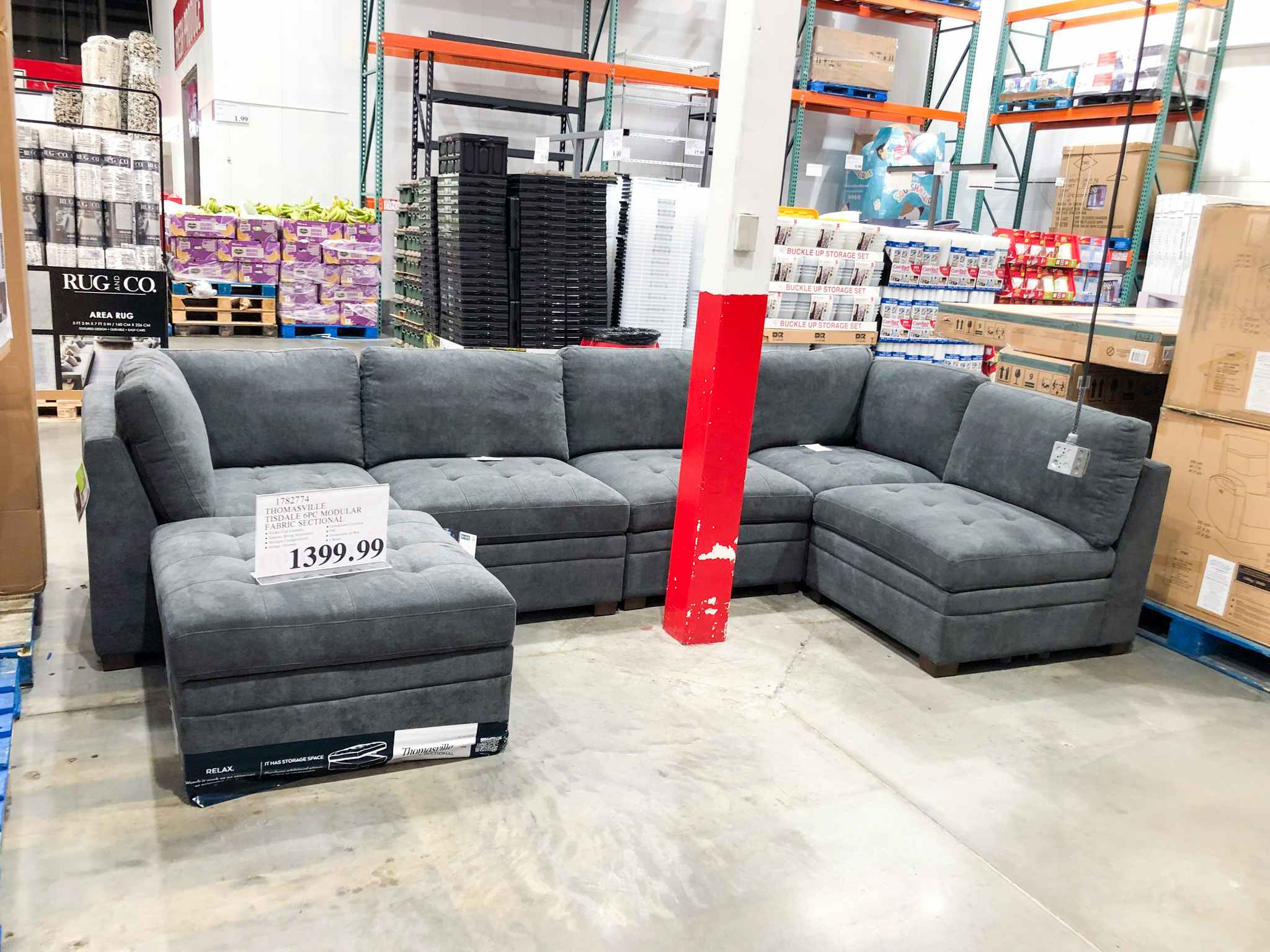 costco thomasville tisdale fabric modular sectional with storage ottoman