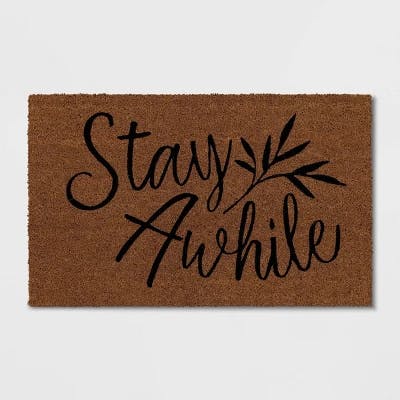Threshold Stay Awhile Doormat