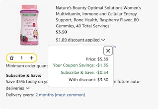 multivitamins Amazon receipt