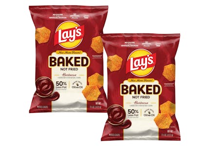 2 Lay's Baked Chip Bags
