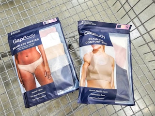 gapbody underwear and bras in a cart
