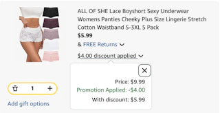 boyshorts Amazon receipt