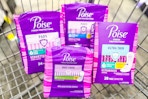 poise pads in a cvs cart
