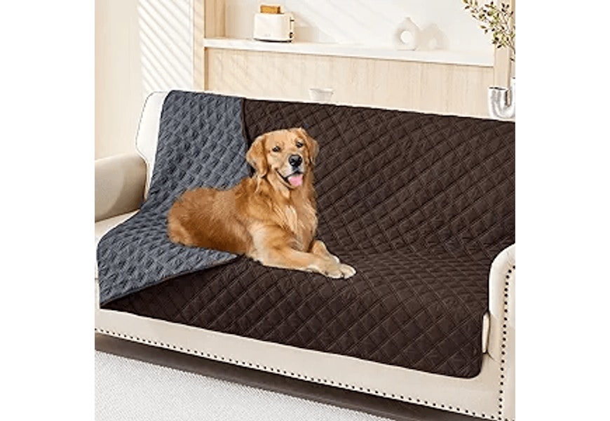 Smiry Waterproof Dog Blanket, Reversible Dog Bed Cover Pet Blanket, Soft Pet Couch Covers for Sofa Washable, Bed Couch Sofa Furniture Protector for Puppy Cat Kids (68"x82", Chocolate/Dark Grey)