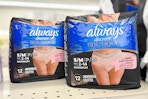 2 packs of always discreet boutique underwear on a shelf