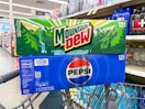 pepsi and mountain dew soda packs on walgreens cart