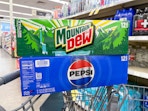 pepsi and mountain dew soda packs on walgreens cart