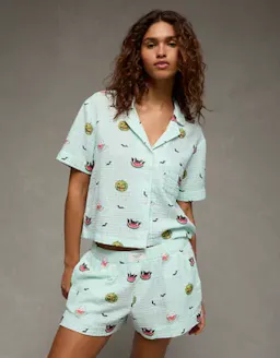 Cotton Gauze Short-Sleeve PJ Set