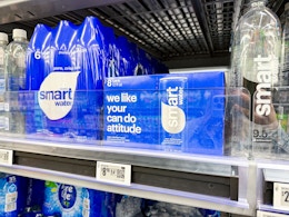 smartwater cans on walmart shelf