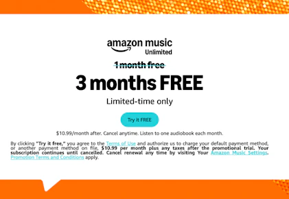 Amazon Music Unlimited 3-Month Trial