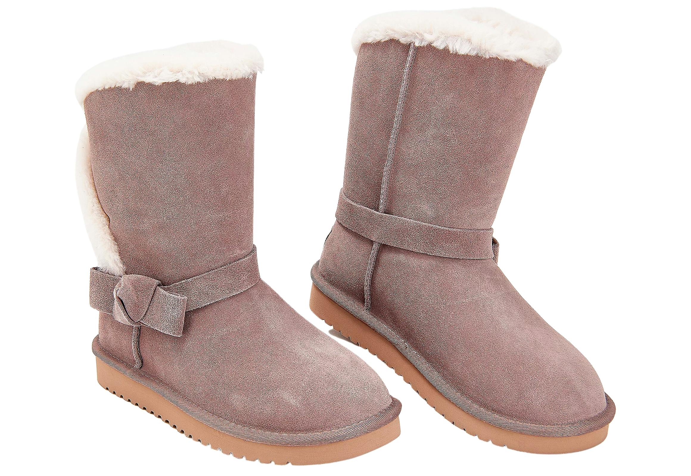 Women's Suede Bow Short Boots