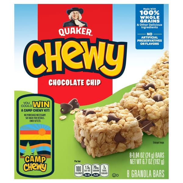 2 Quaker Chewy Granola Bars