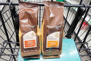 bags of coffee in a cart