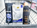 dove, axe and sheamoisture products in a shopping cart