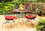 Lifestyle image of the red Better Homes & Gardens Clayton Court 5-Piece Dining Set