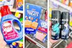 collage image of persil detergent, rice krispies treats, pop tarts, and axe body spray