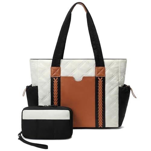 Puffer Tote Bag with Wristlet