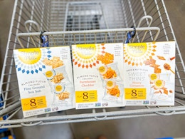 Three Simple Mills Snack Packs in Walmart shopping cart