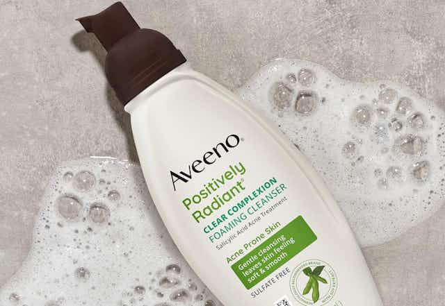 Aveeno Foaming Facial Cleanser, Only $5.75 on Amazon card image