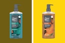 bottle of body wash in a yellow collage