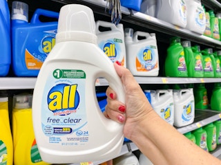 walmart all laundry detergent hand holding