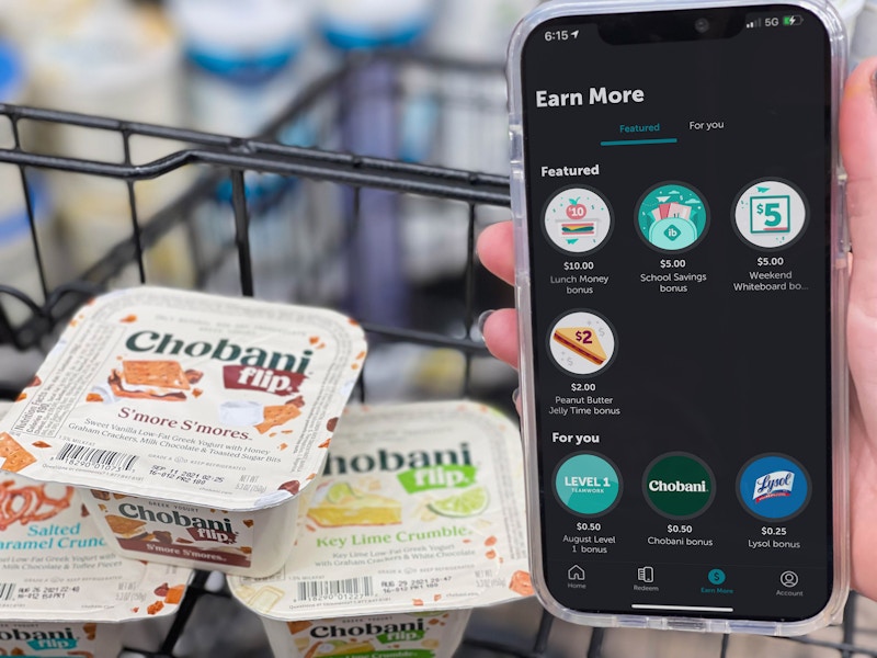 cellphone with the ibotta app in front of yogurt