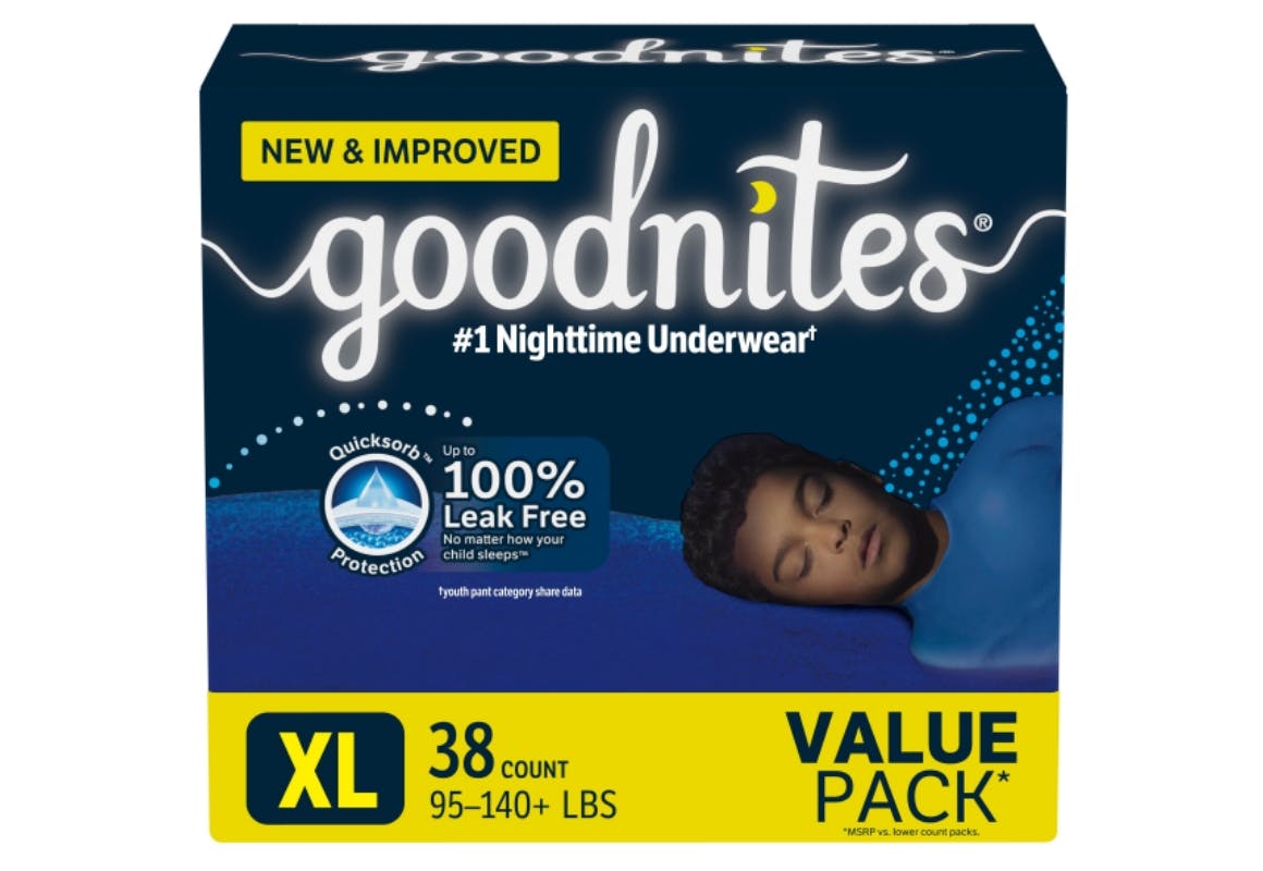 2 Goodnites Underwear Packs