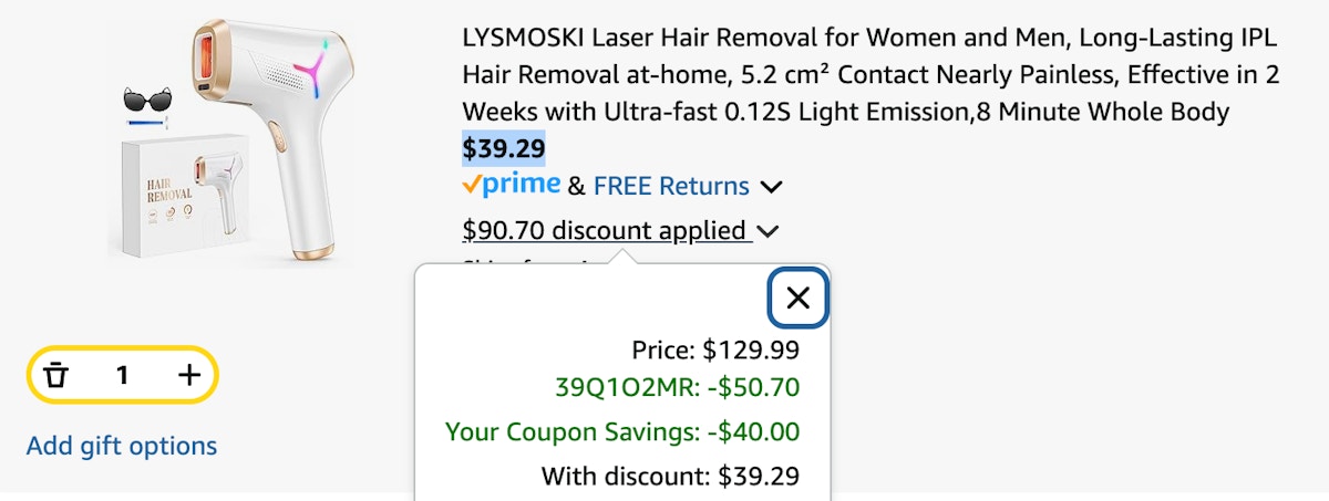 Laser hair remover cart