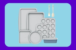 gray and blue Carote baking set on blue KCL template