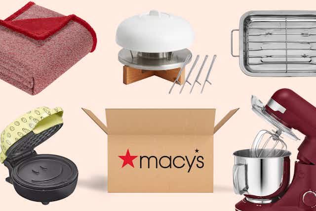 Macy's Clearance: $8 Roasting Pan, $10 Waffle Maker, and $12 Throw card image