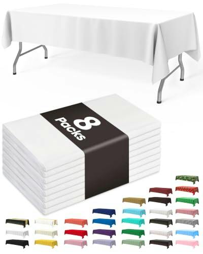 Plastic Tablecloths 8-Pack