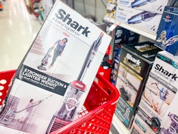 shark navigator swivel pro sitting in a target cart