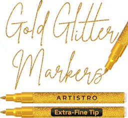 Glitter Gold Paint Markers 2-Pack