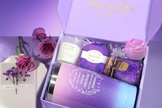 a gift set on a table