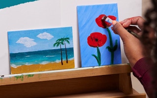 Image of a painting on two canvases
