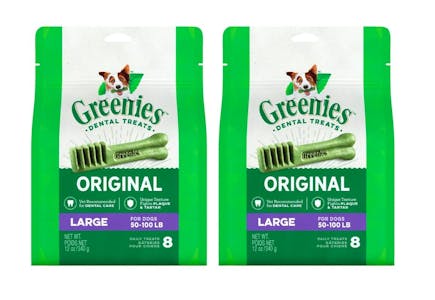 2 Greenies Dog Treat Bags