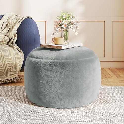 Round Stuffed Pouf Ottoman