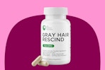 Gray Hair Rescind with Catalase - Antiaging Hair, Skin and Nails Vitamins, Pantothenic Acid, Folic Acid