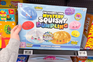 hand holding rms mystery squishy dumplings calendar