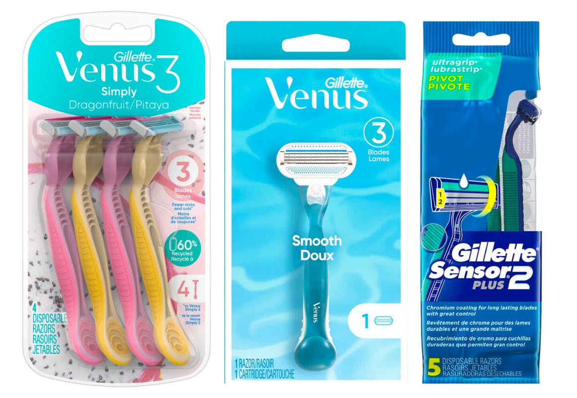 3 Gillette and Venus Razors