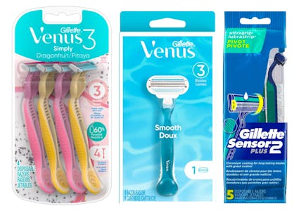 3 Gillette and Venus Razors