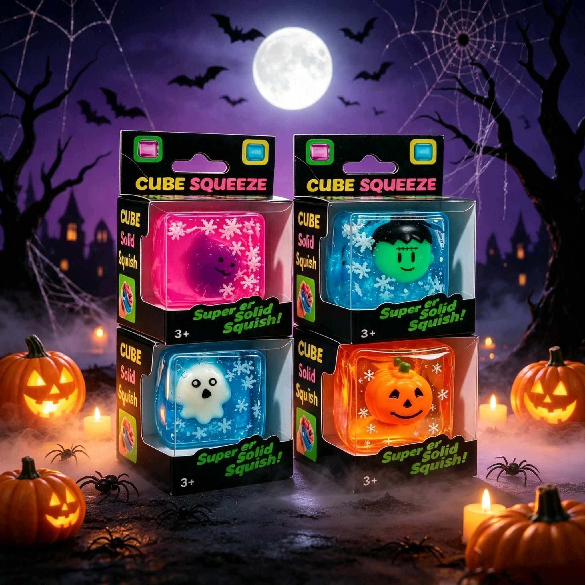 Luminous Halloween Squishy Cubes