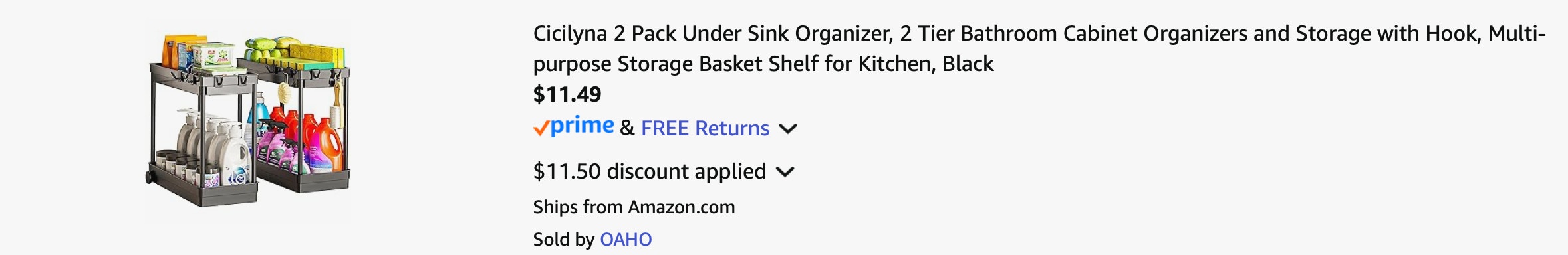 Amazon Under-Sink Organizer Set 2025